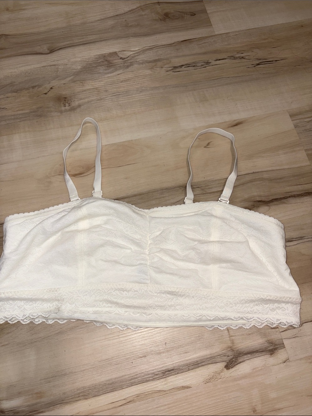 Torrid White 4-Way Stretch Lace Bandeau Bralette Size 3 / 3X neutral comfy - Picture 5 of 9